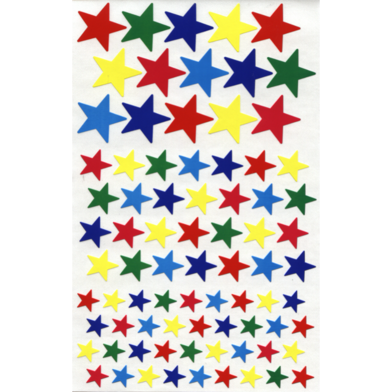 Star Stickers, Assorted Colors, 3 Sizes