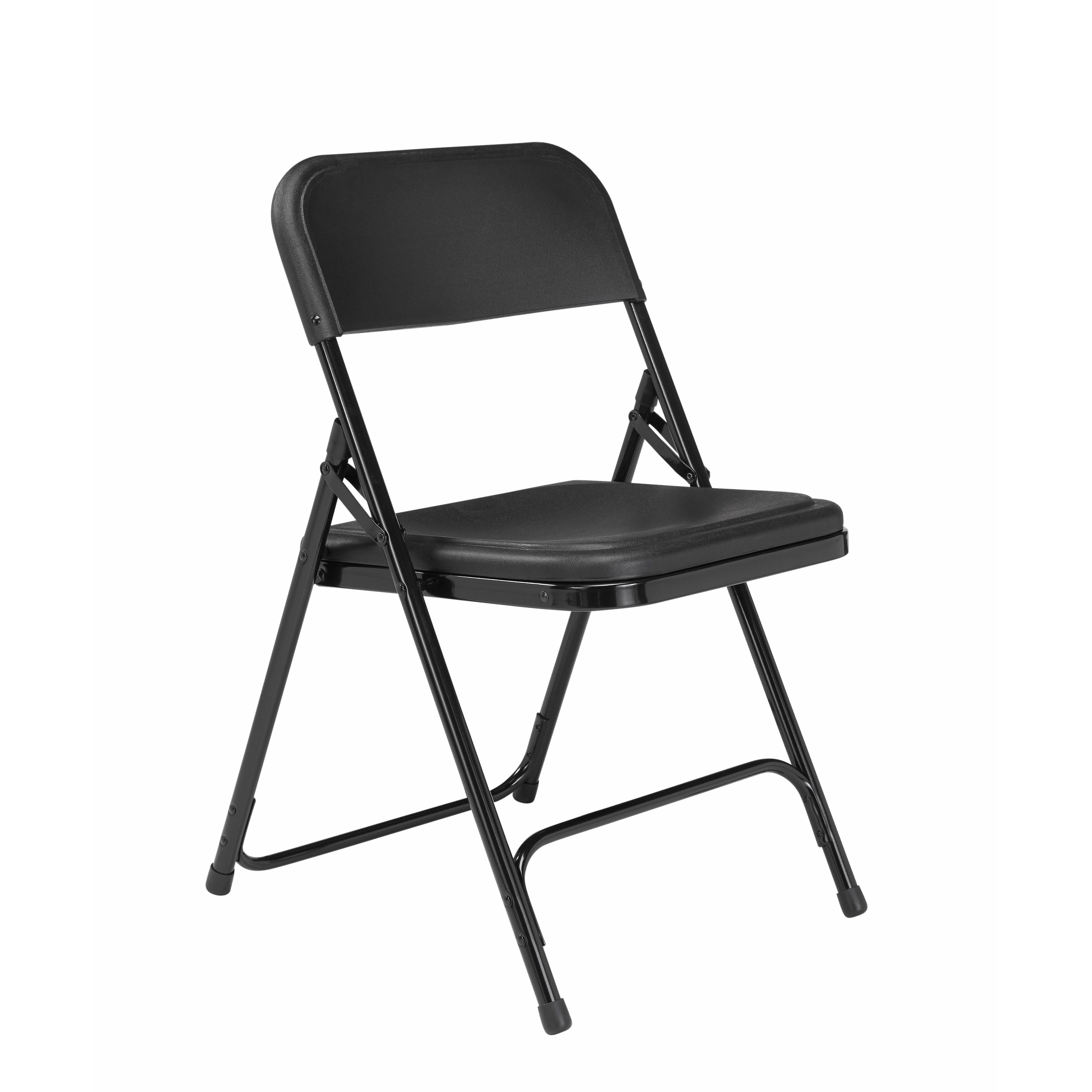 NPS® 800 Series Premium Lightweight Plastic Folding Chair, Black