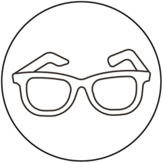 Color and Wipe Sunglasses Symbol