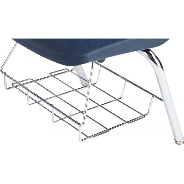 Combo Student Chair Desk - WoodStone Top 16"H - Navy Seat - Beige Desktop - RH