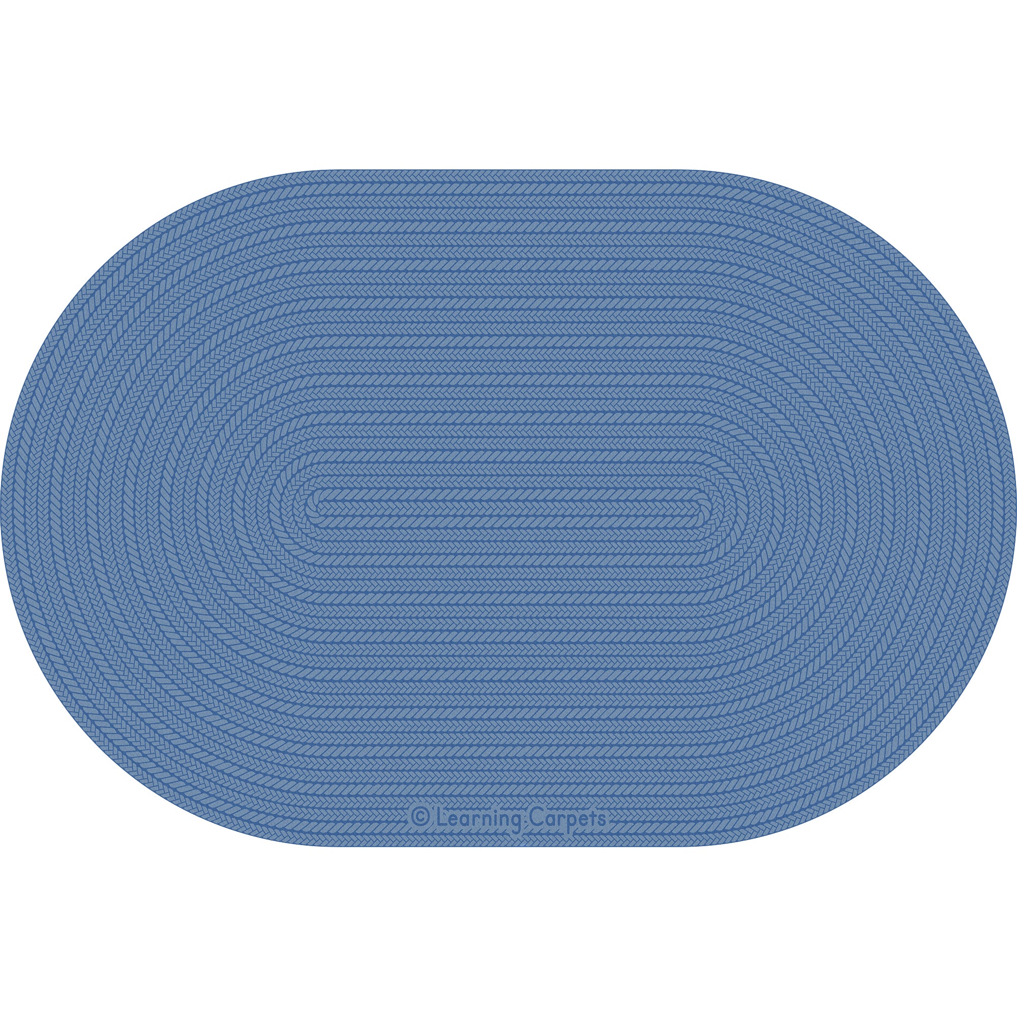 Hearth Braid Blue Educational Rug – Oval Value Size