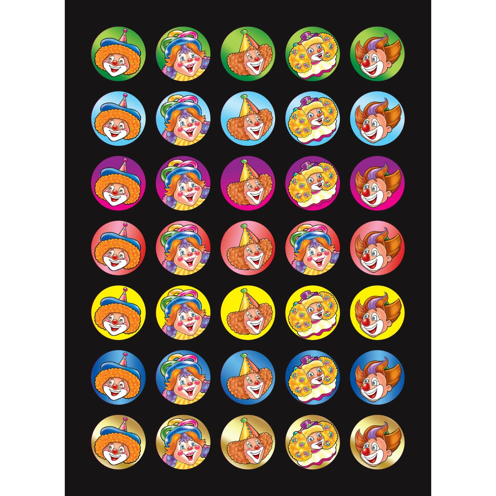Clown Face Stickers