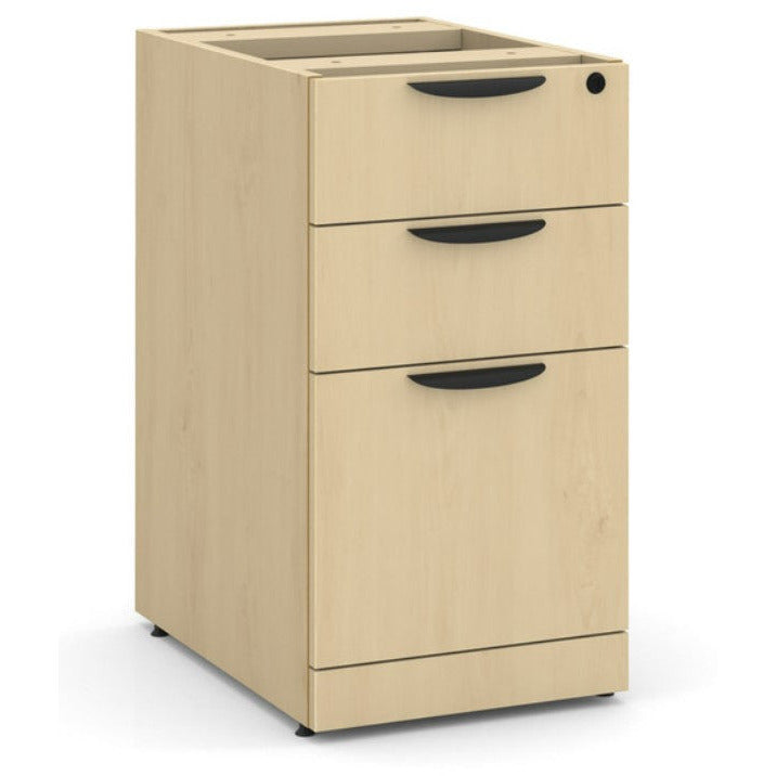 3 Drawer Deluxe Full Pedestal - Box/Box/File - Maple