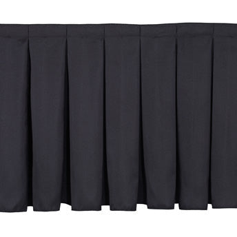 24" Height 96" Length Stage Box Pleat Skirting, Black