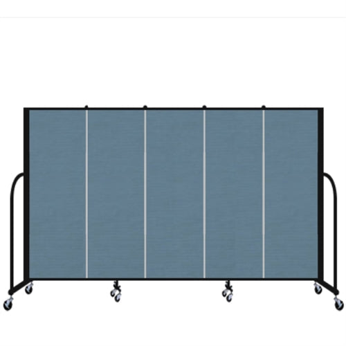 Screenflex FSL505 Five Panel Room Divider 5 x 9, Primary Blue