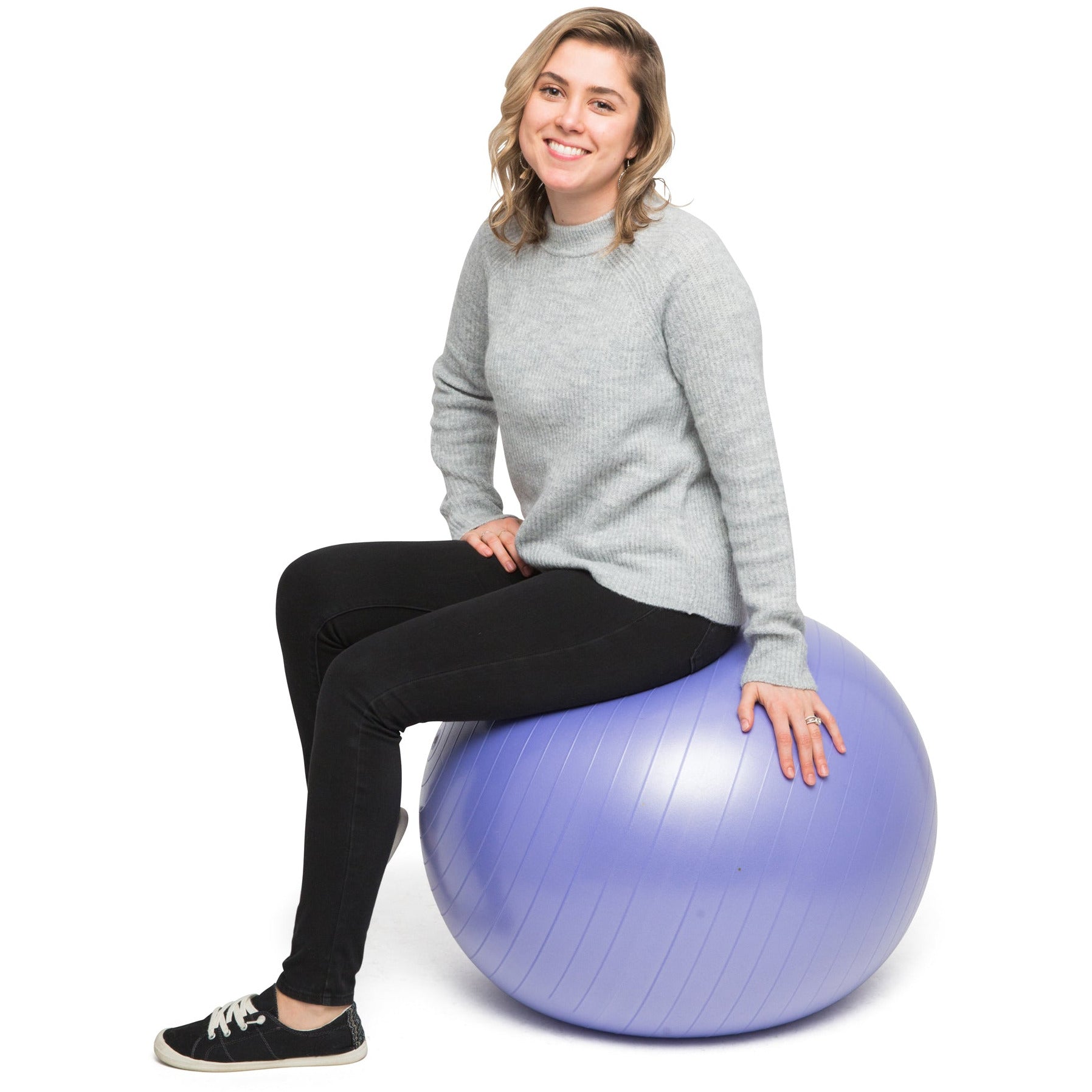 Bouncyband® 65cm Balance Ball No-Roll Weighted Seat-Purple