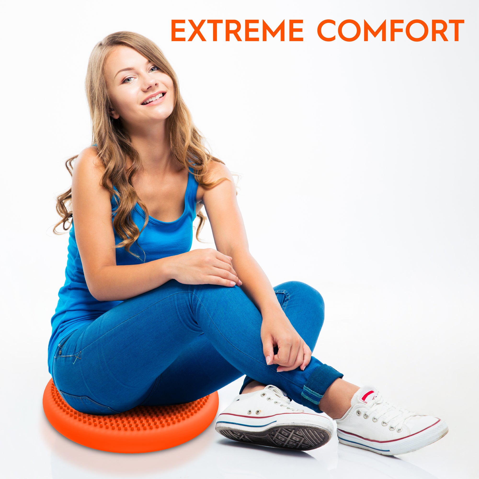 Wiggle Seat Big Sensory Cushion-Orange 33cm