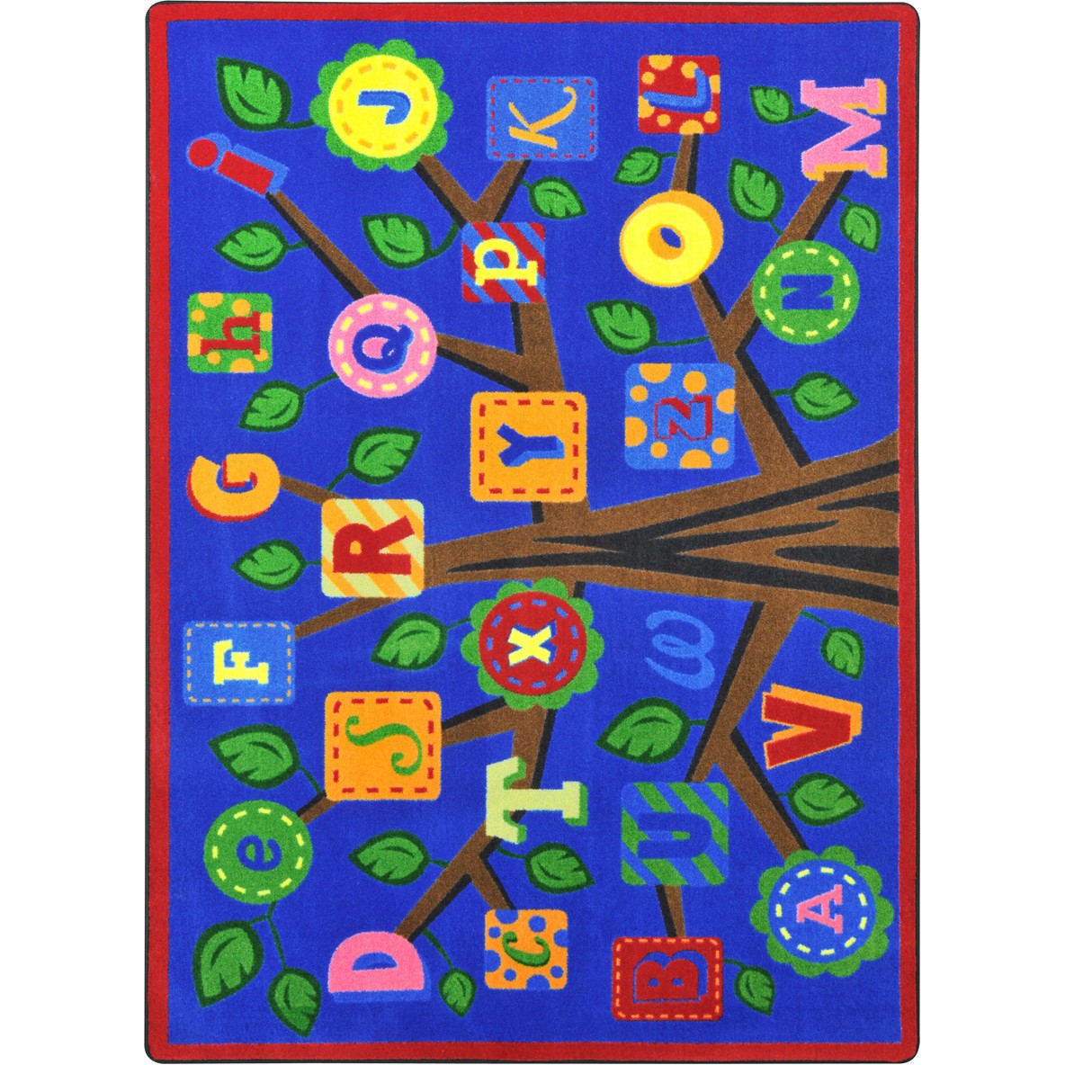 Alphabet Leaves™ Rug, 7'8" x 10'9" Rectangle, Bold Colors