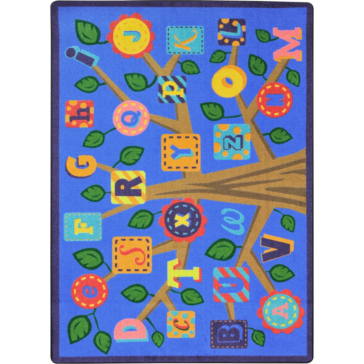 Alphabet Leaves™ Rug, 7'8" x 10'9" Rectangle, Soft Colors