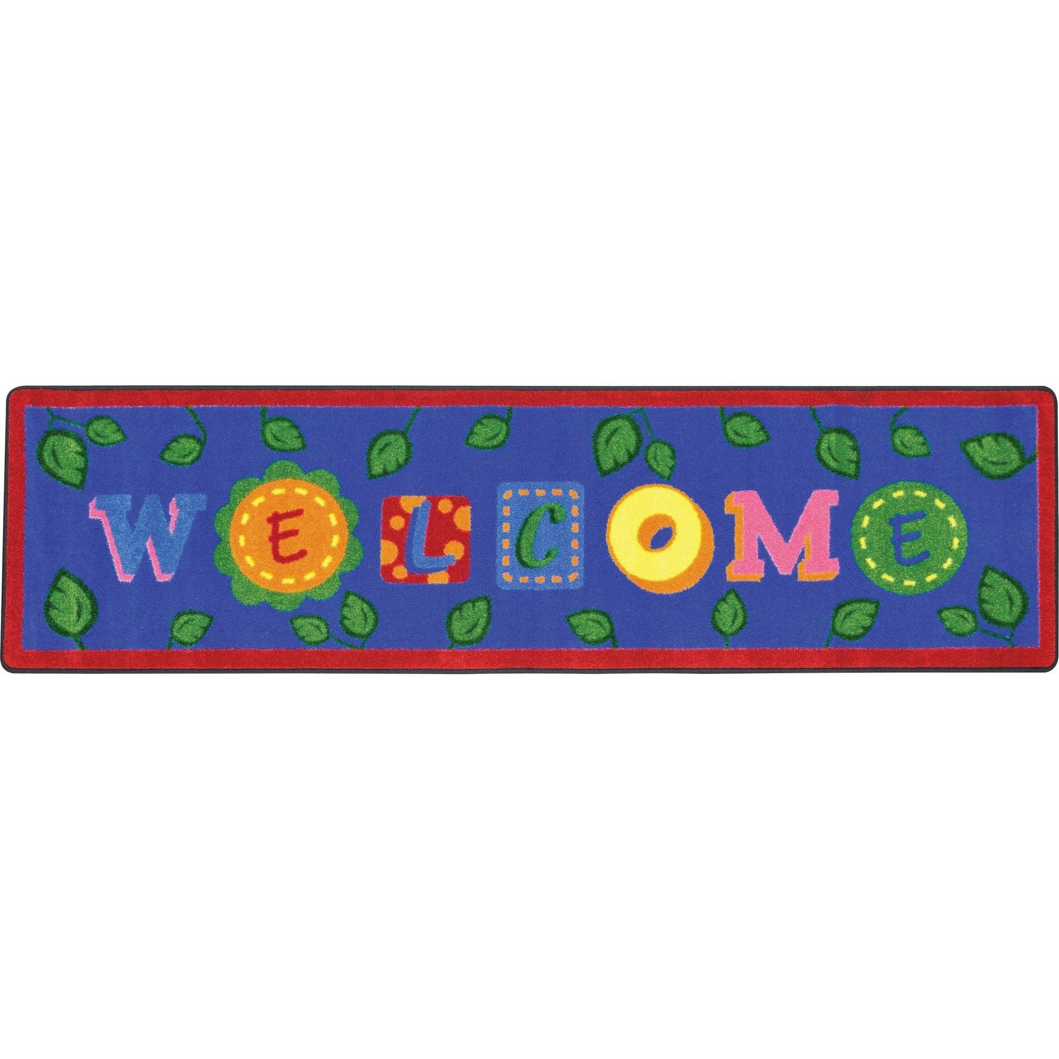 Alphabet Leaves™ Welcome Runner, 2'1" x 7'8", Bold Colors