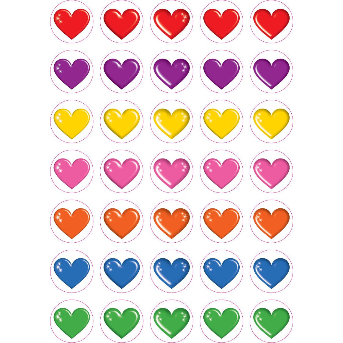 Heart Stickers, Assorted Colors, ¾"