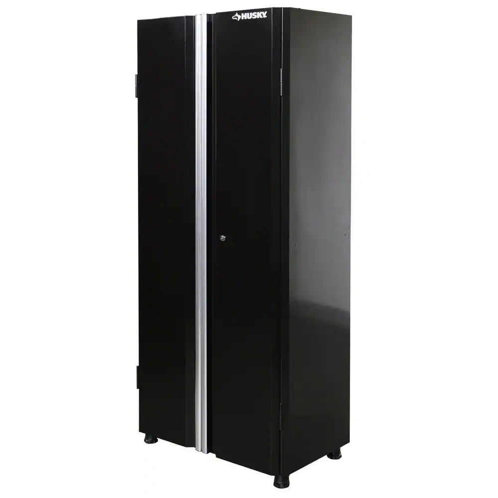 Ready-to-Assemble 24-Gauge Steel Freestanding Garage Cabinet in Black (30 in. W x 72 in. H x 18 in. D)