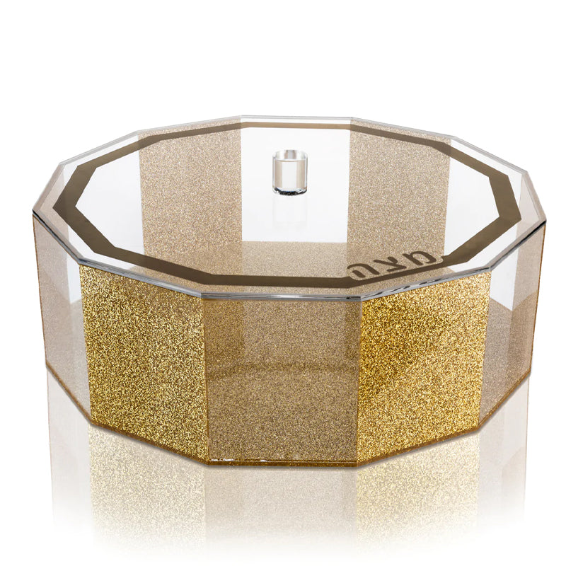 Lucite Matzoh Box in Glitter Gold