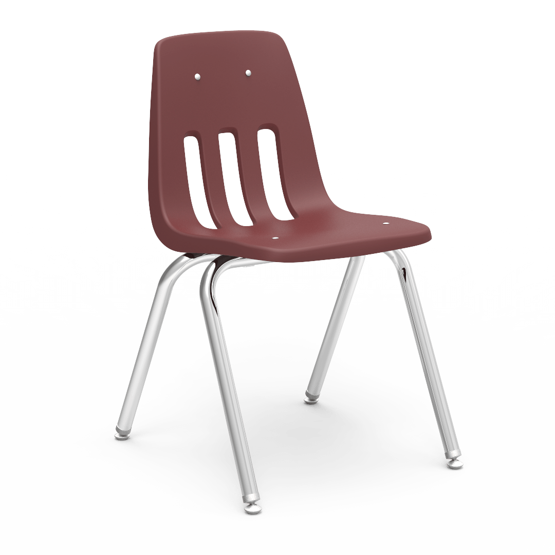 9000 Series 4-Leg Stack Chair - 18"H - Wine