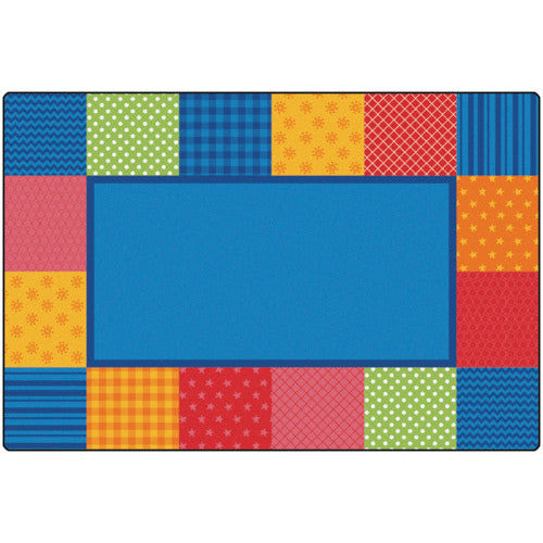 KIDSoft™ Pattern Blocks Rug, 4' x 6', Primary
