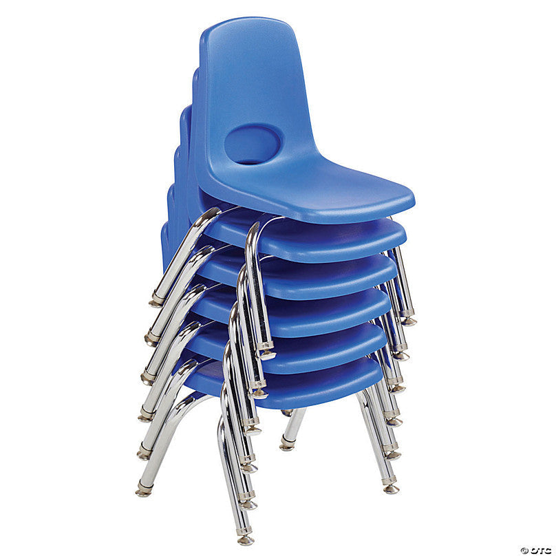 16 in Stack Chair with Ball Glides, 6-Pack - Blue
