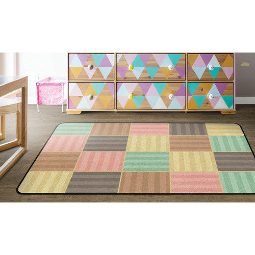 Calming Blocks Rug, 4' x 6' Rectangle, Soft Colors