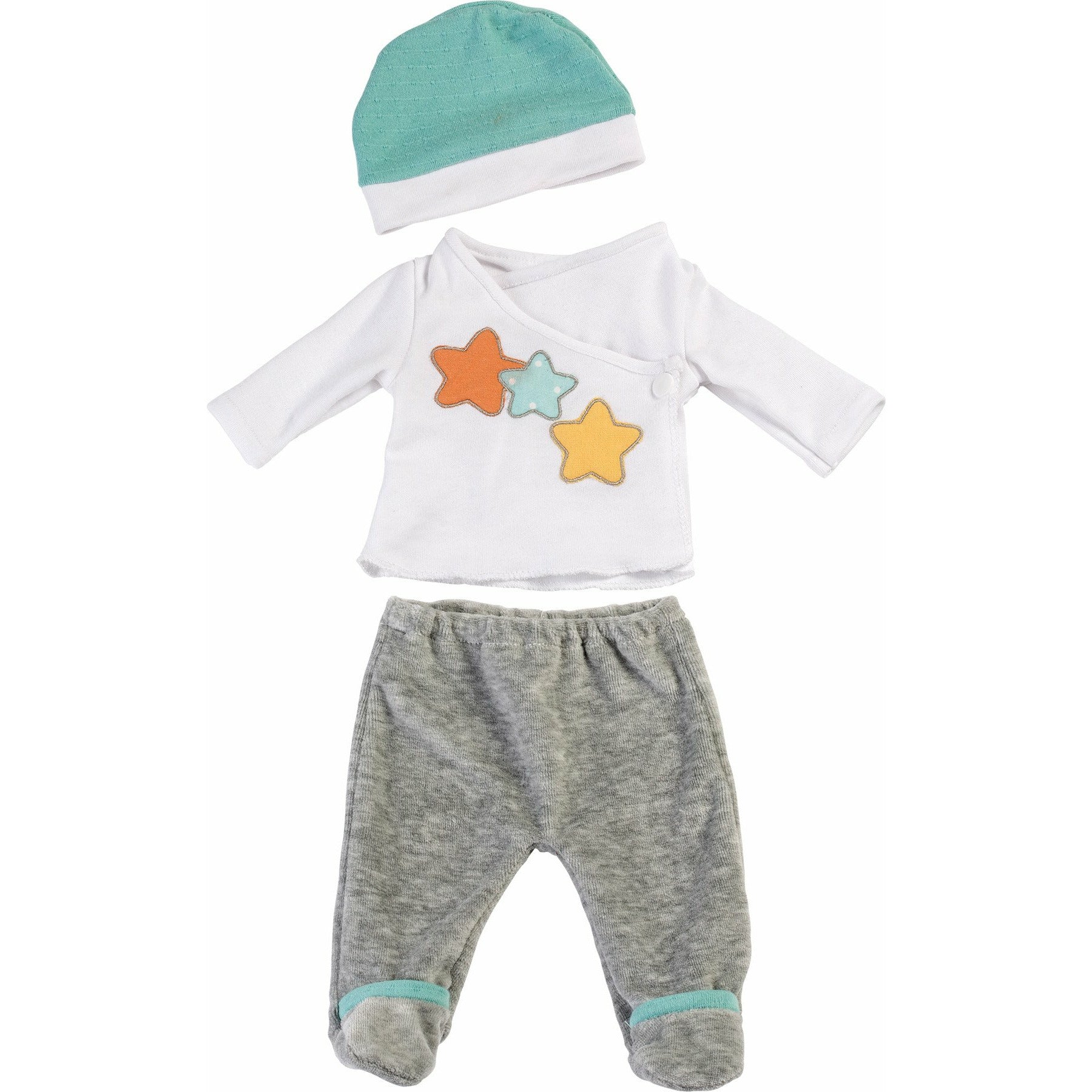 Gender Neutral Doll 2-Piece Pajama Set in Grey