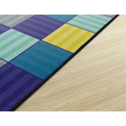 Calming Blocks Rug, 4' x 6' Rectangle, Cool Colors