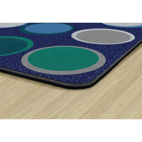 Sitting Spots™ Rug, 10'6" x 13'2" Oval, Cool Colors