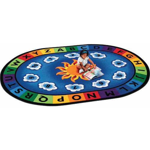 Sunny Day Learn and Play Carpet, Oval, Primary Colors