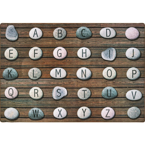 Stones Seating Rug with Alphabet, 8' x 12' Rectangle