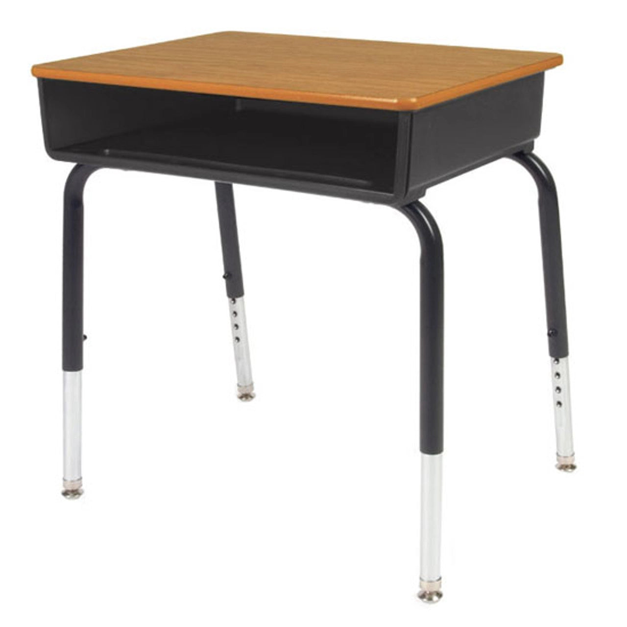 785 Series - Student Desk - Open Front - Plastic Top/Book Box - Sand Top - Black Box