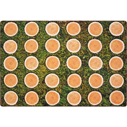 Tree Rounds Seating Rug without Alphabet, 8' x 12' Rectangle