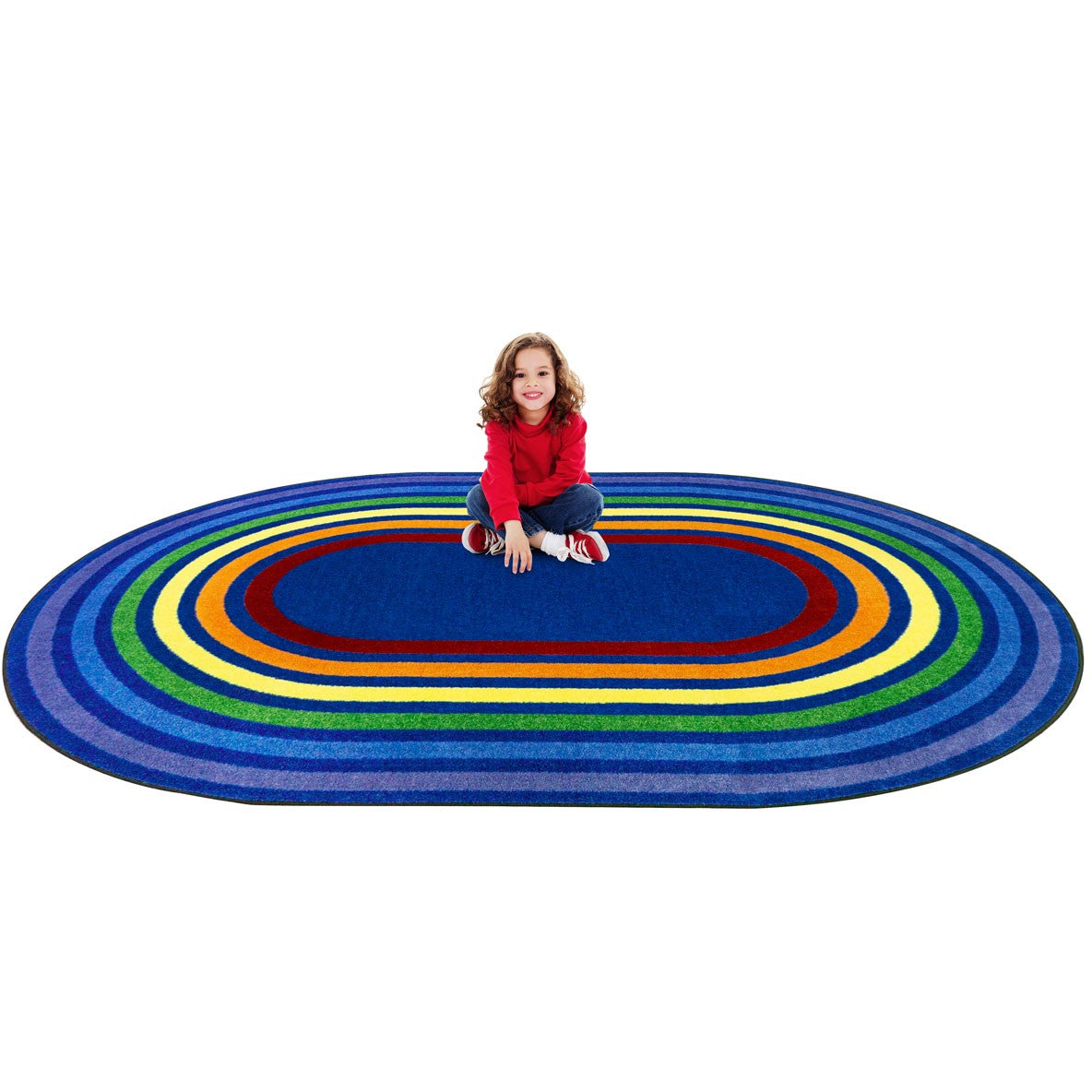 Rainbow Rings™ Rug, 5'4" x 7'8" Oval