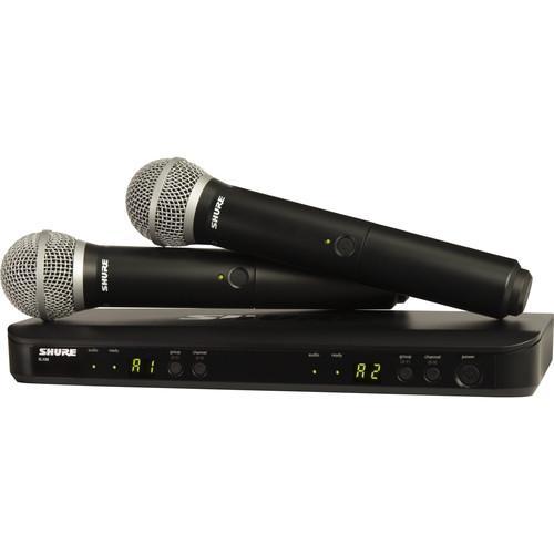 Dual-Channel Wireless Handheld Microphone System with PG58 Capsules