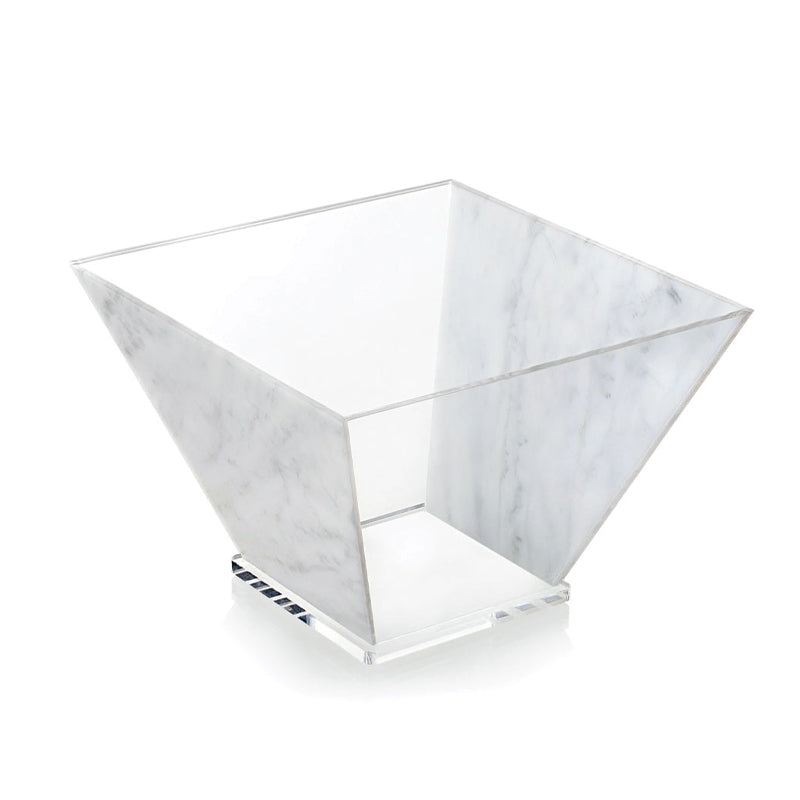 Trapezoid Acrylic Salad Bowl with Spoon and Fork