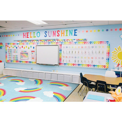 Schoolgirl™ Style Hello Sunshine Whimsical Rainbows Carpet, 7'6" x 12'