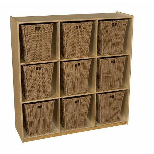 Children Cubby Storage with Baskets, Natural wood