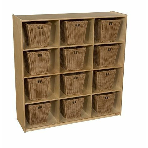Children Cubby Storage with Baskets, Natural wood