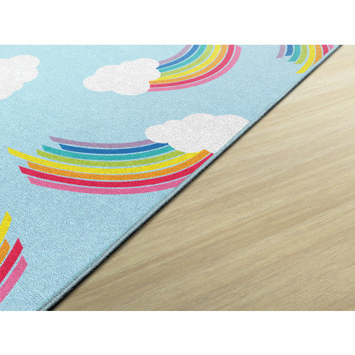 Schoolgirl™ Style Hello Sunshine Whimsical Rainbows Carpet, 5' x 7'6"