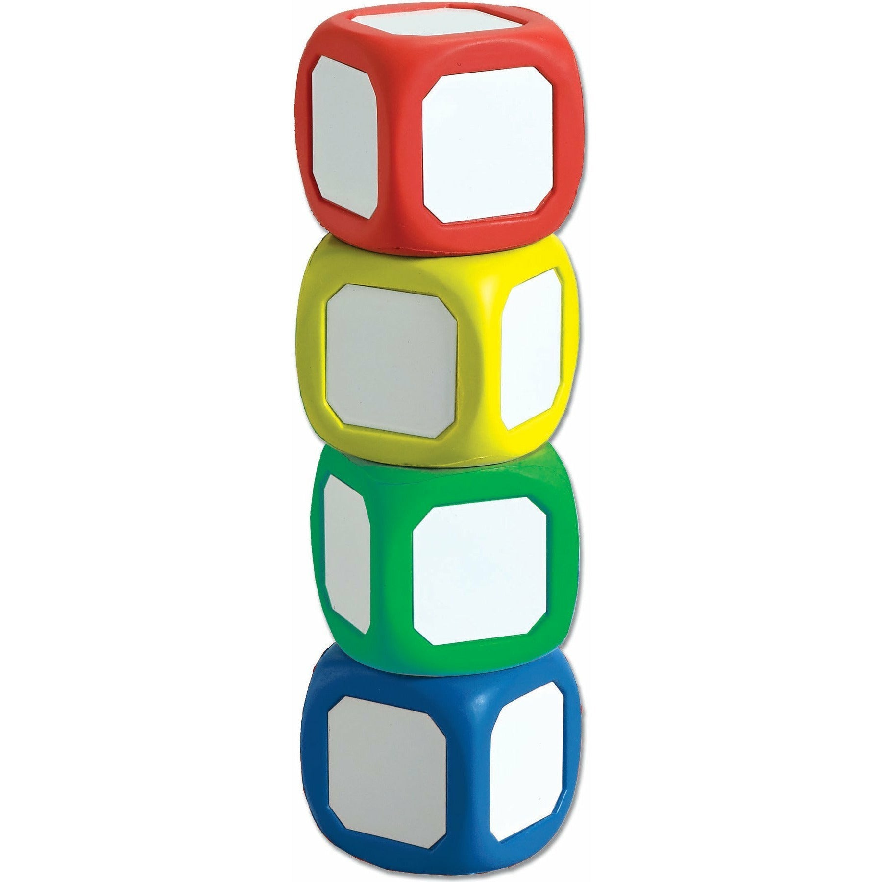Magnetic Write-On Wipe-Off Dice, Set of 4 small dice in assorted colors
