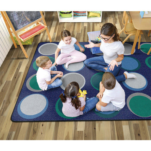 Sitting Spots™ Rug, 10'6" x 13'2" Rectangle, Cool Colors